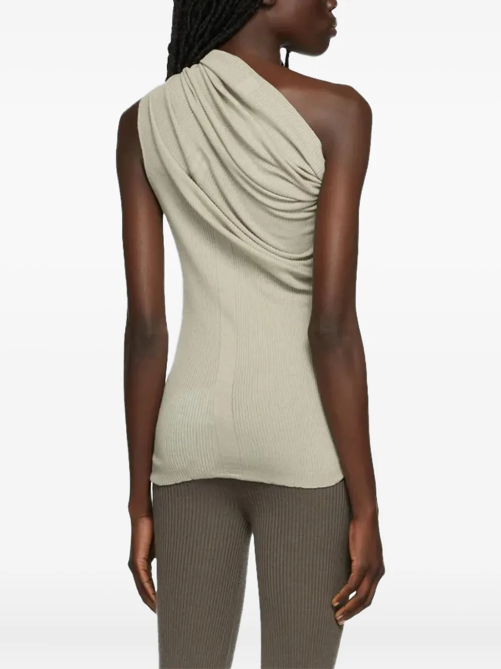Rick Owens Draped One-shoulder Top In White