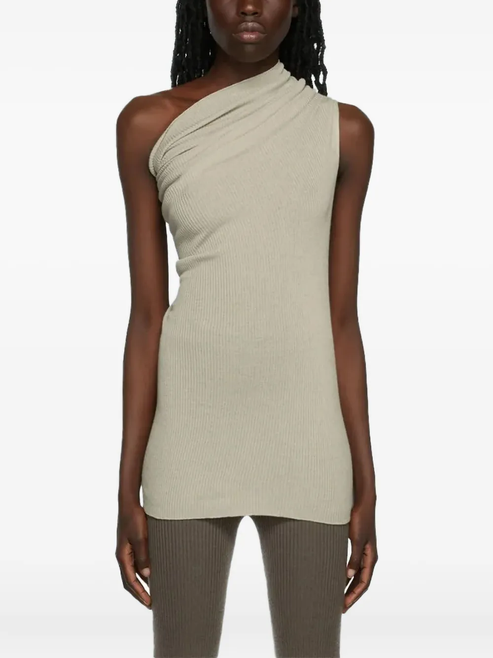 Rick Owens Draped One-shoulder Top In White