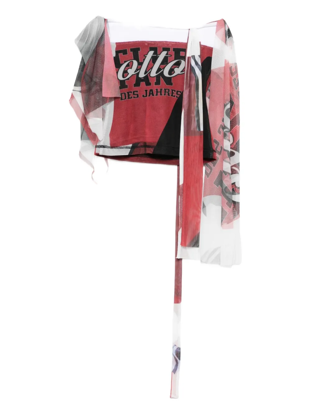 Ottolinger Top met mesh print Zwart