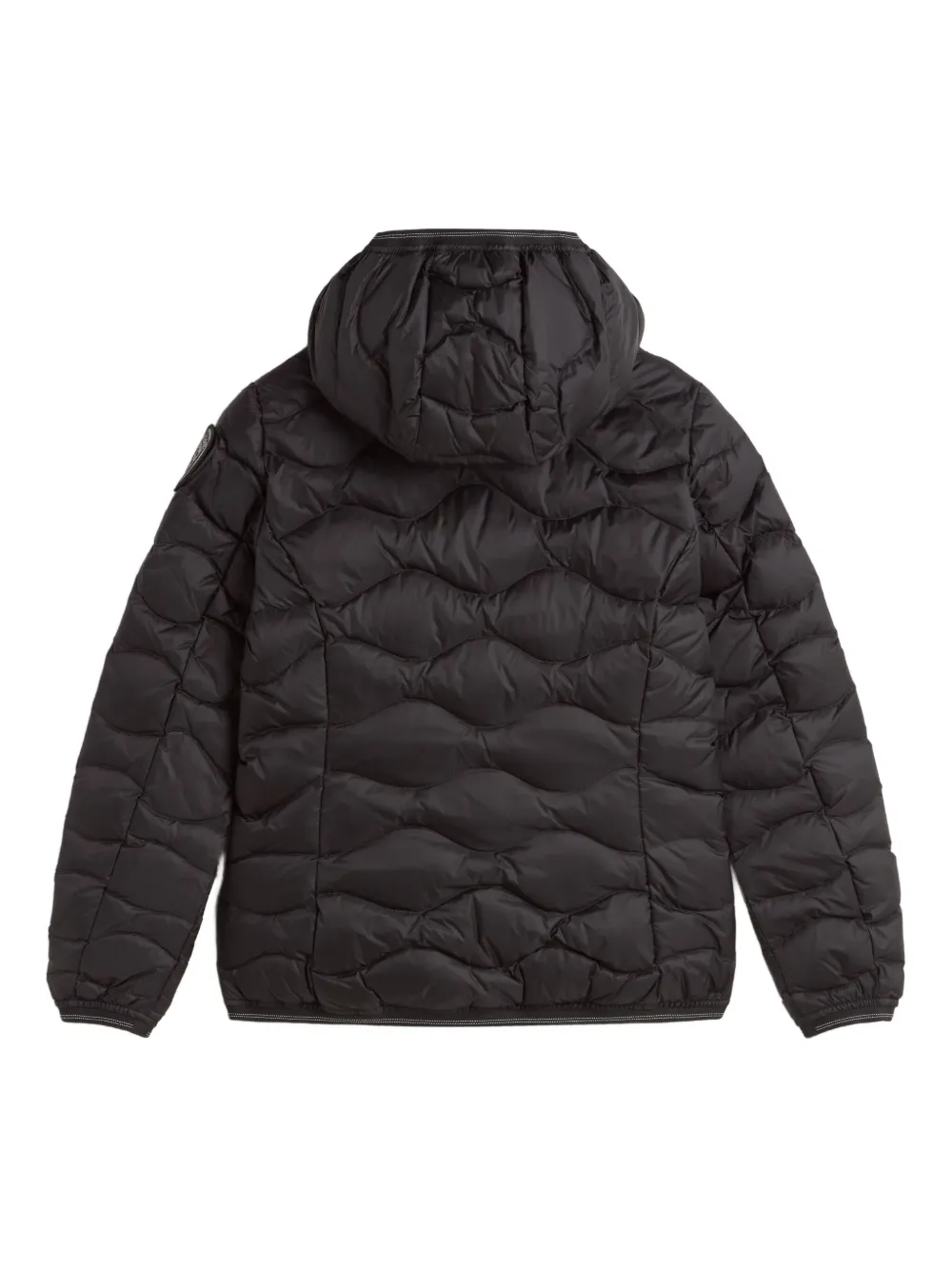 Blauer Gesteppte Kapuzenjacke In Black