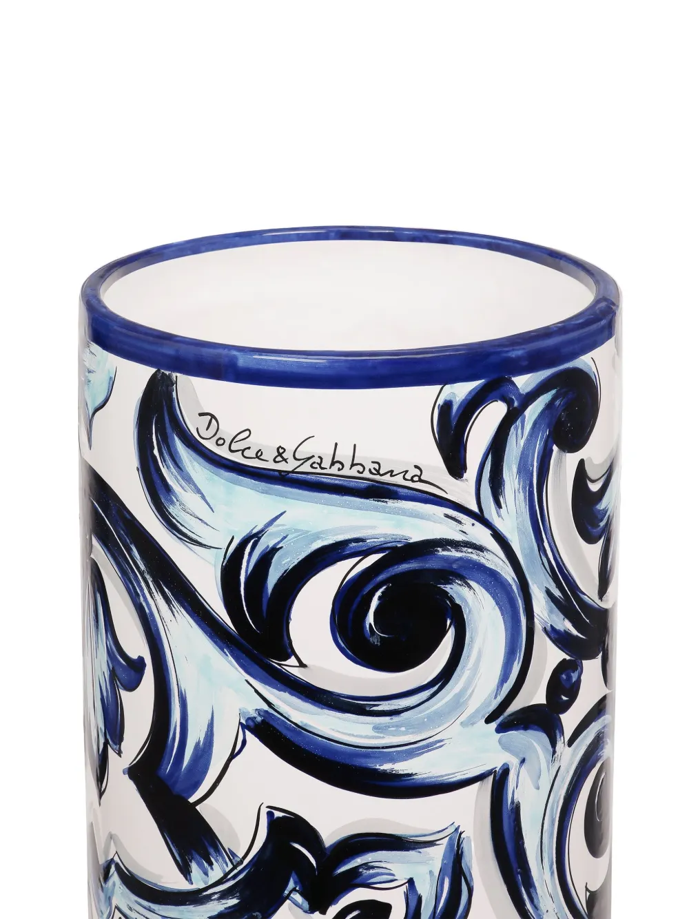 Dolce & Gabbana Blu Mediterraneo Ceramic Vase In Blue