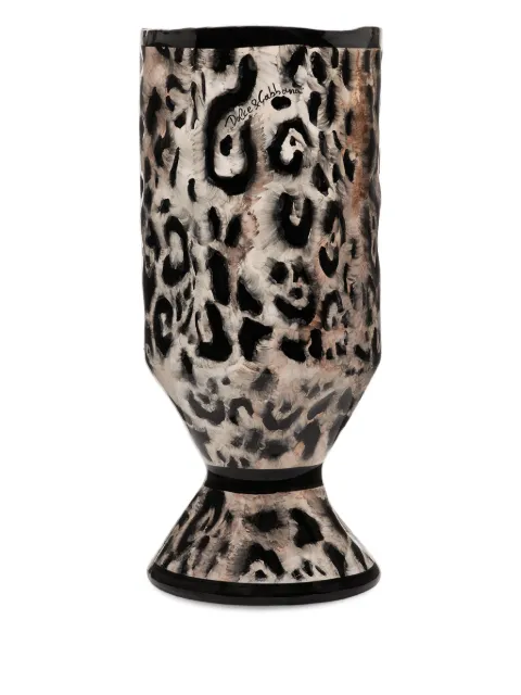 Dolce & Gabbana leopard-print ceramic vase