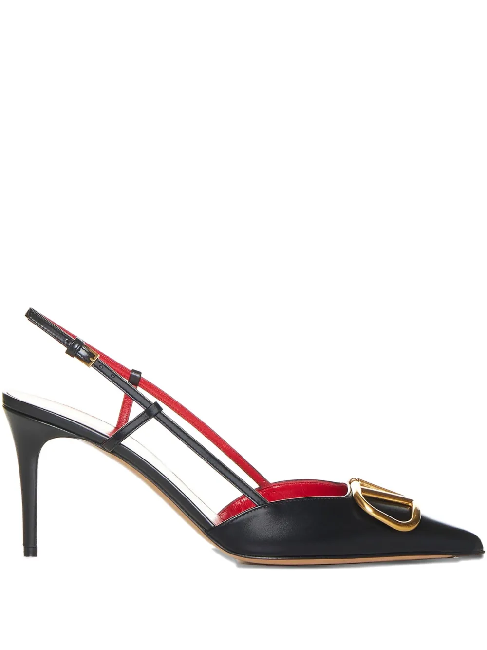 Valentino Garavani 80mm Slingback Leather Pumps In Black
