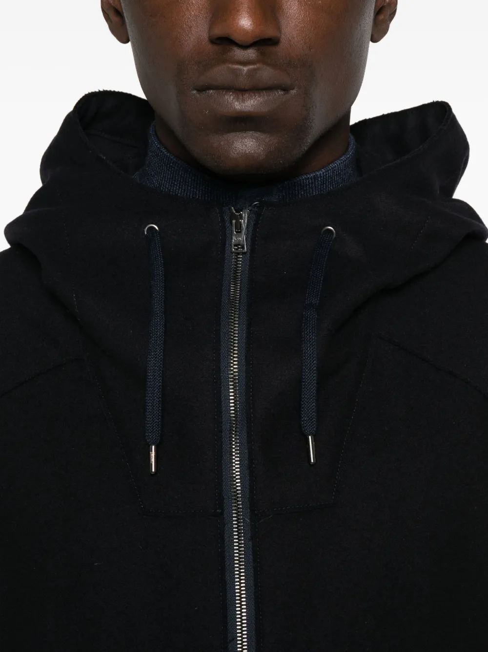 Herno Jas met capuchon en rits Blauw