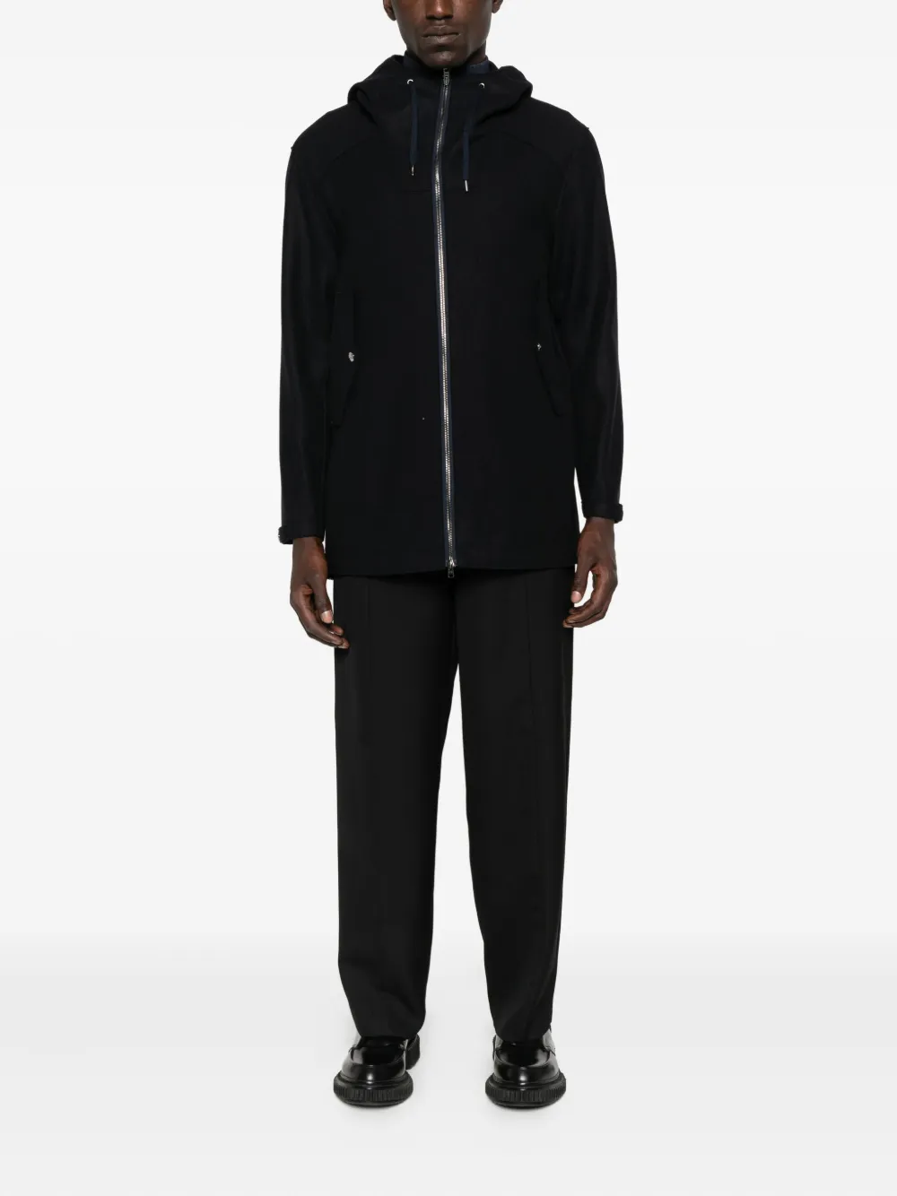 Herno Jas met capuchon en rits Blauw