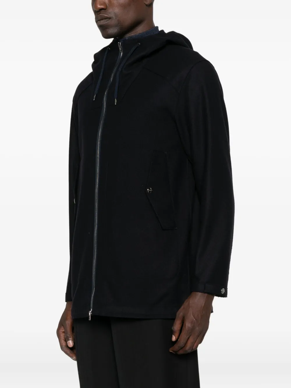 Herno Jas met capuchon en rits Blauw