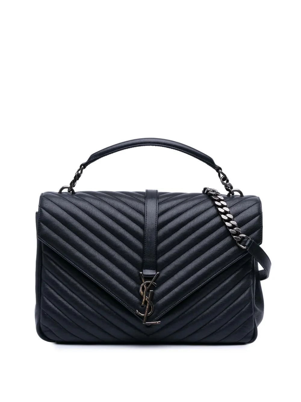 2016 Large Chevron Sheepskin Monogram College satchel