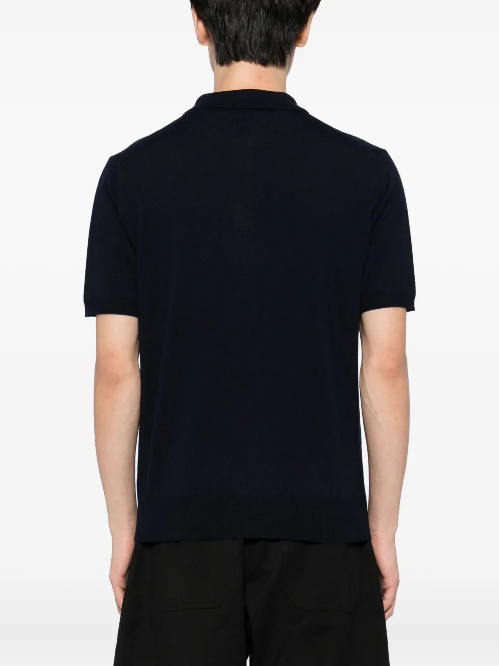 Canali Wollen poloshirt Blauw