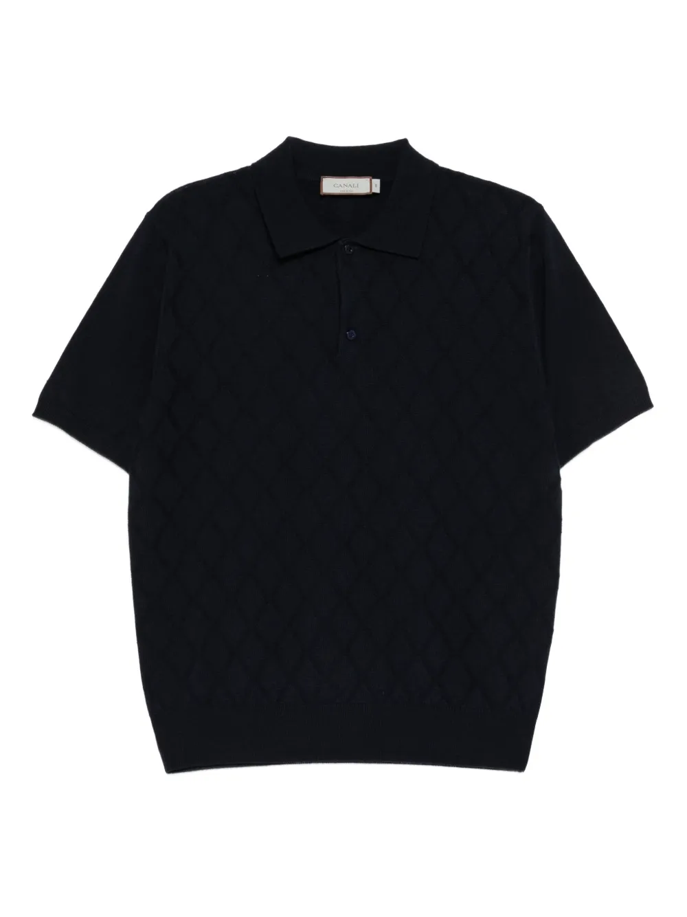 Canali Wollen poloshirt Blauw