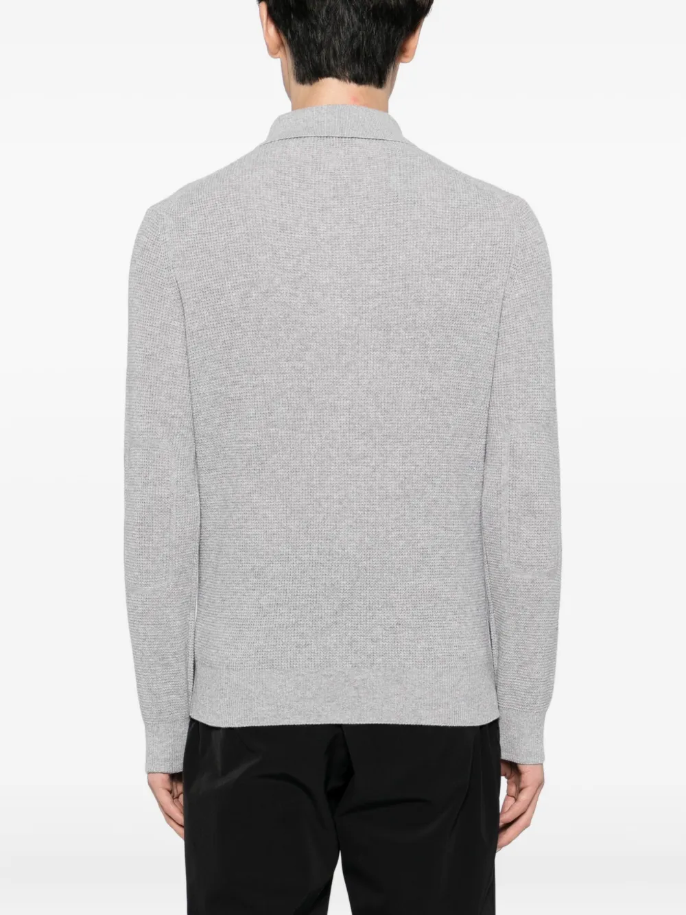 Canali Gebreid poloshirt Grijs