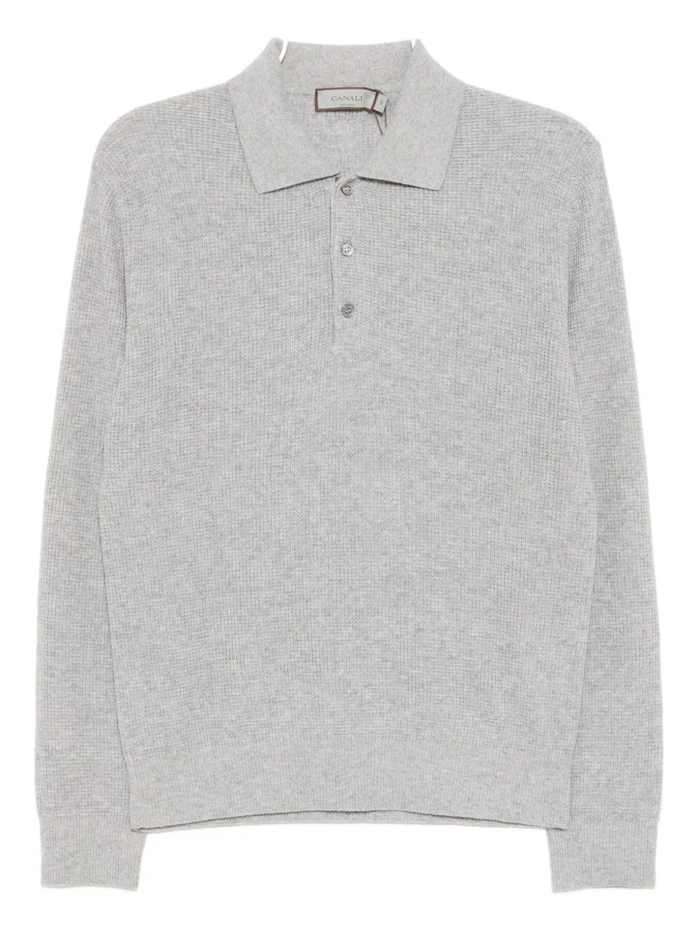Canali Grey Wool Blend Polo Shirt In Gray