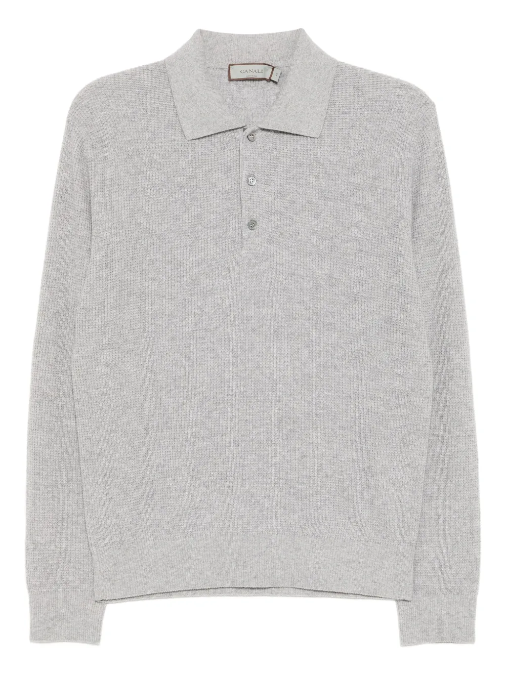 Canali Gebreid poloshirt Grijs