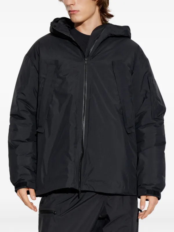 Y-3 Hooded Padded Jacket Black FARFETCH IN