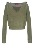 Diesel draped V-neck cotton sweater - Green