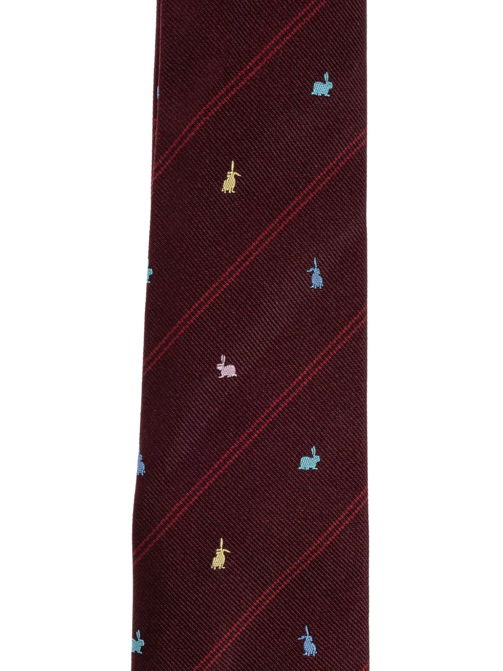 Paul Smith rabbit-print striped tie Rood