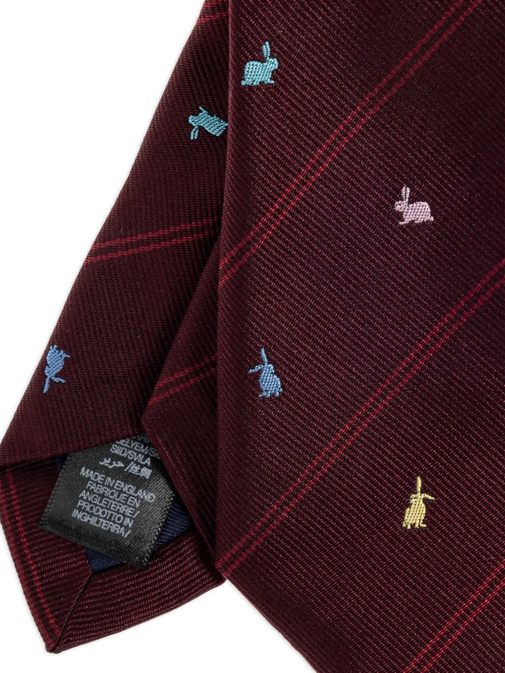 Paul Smith rabbit-print striped tie - Rood