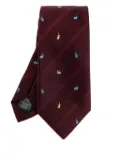 Paul Smith rabbit-print striped tie - Red