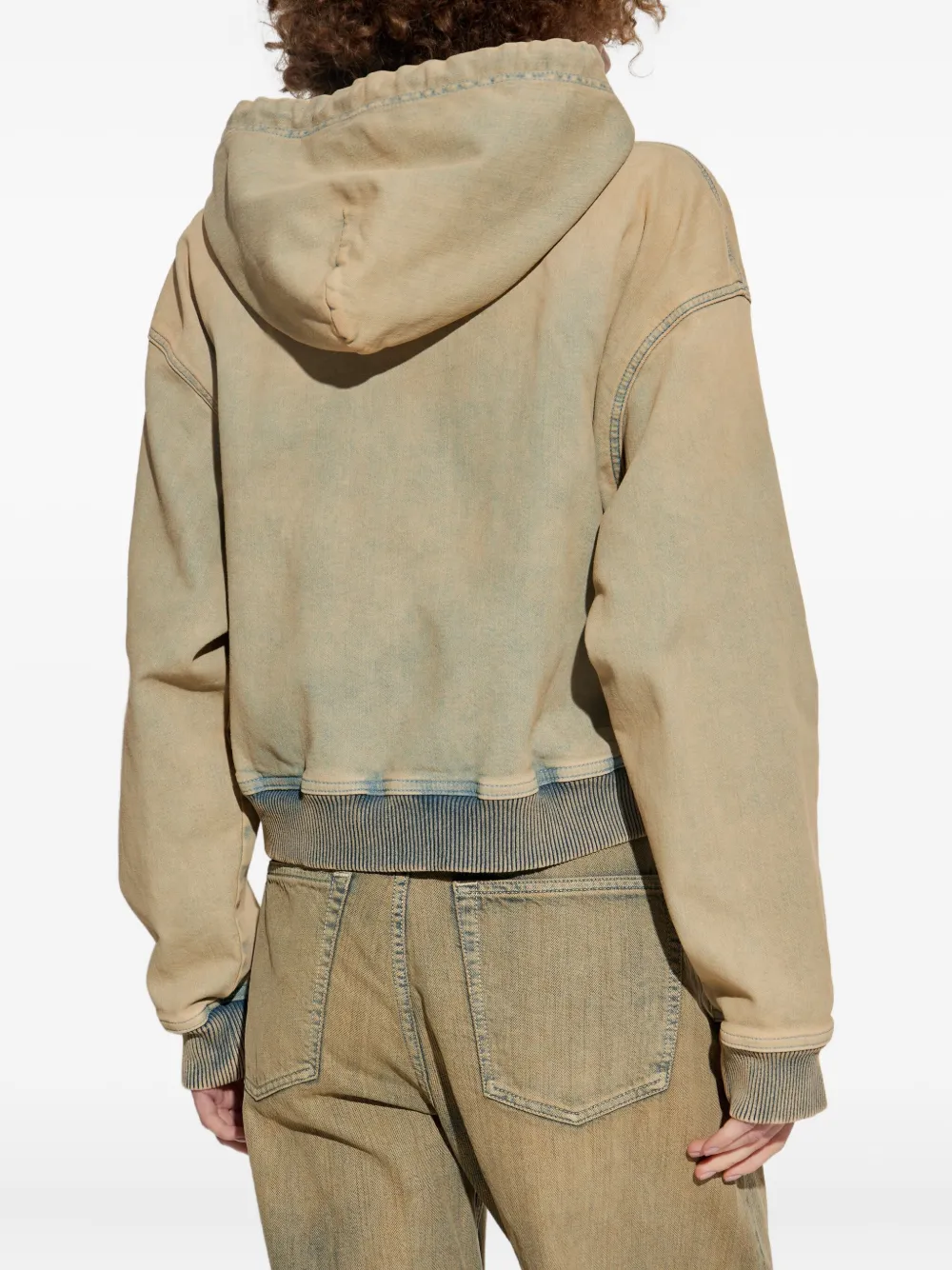 Diesel Hoodie met rits Groen