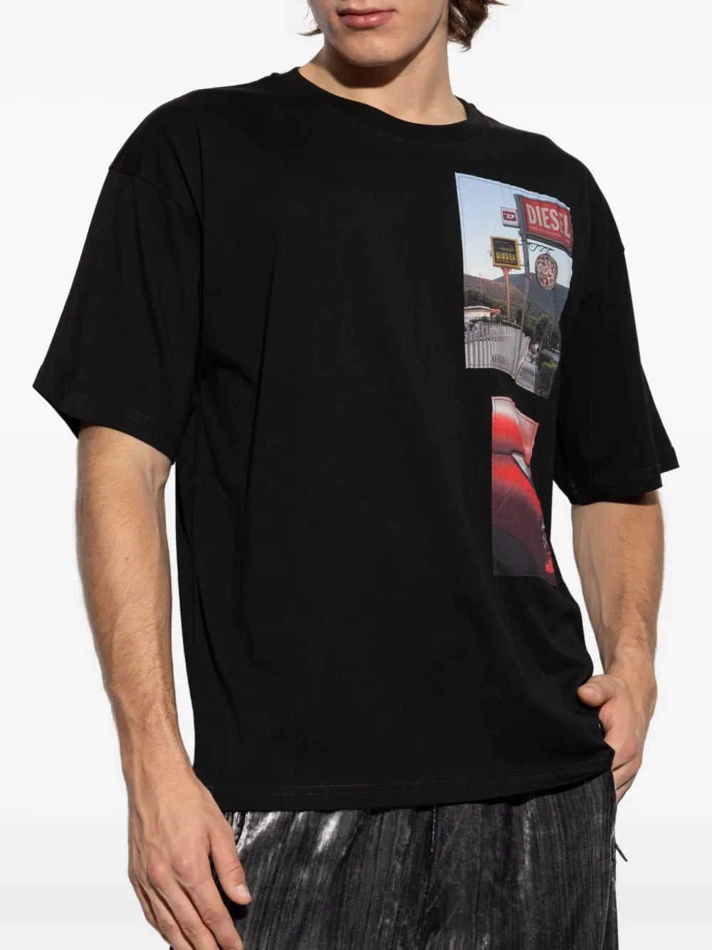 Diesel photographic-print T-shirt Zwart