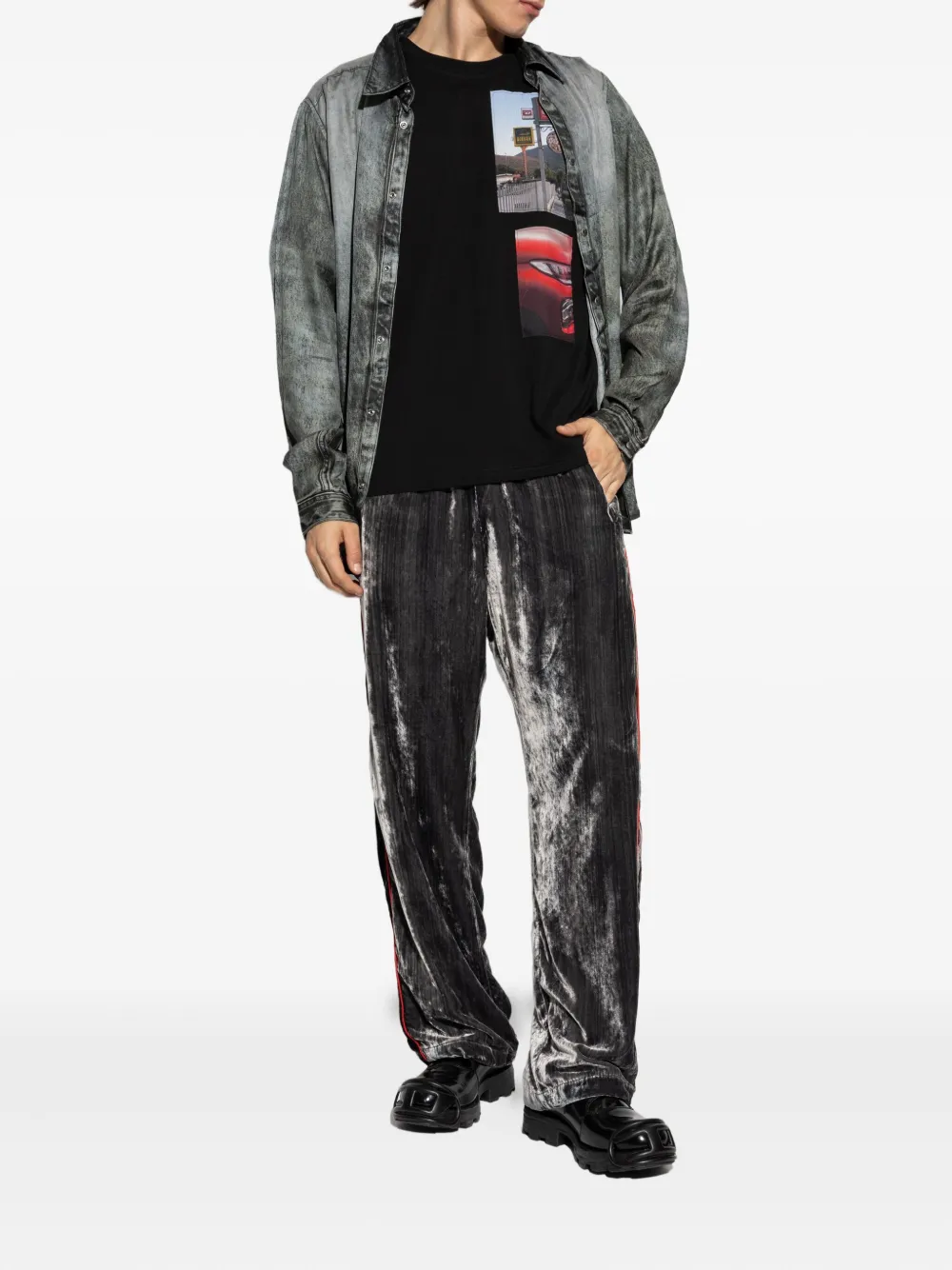 Diesel photographic-print T-shirt - Zwart