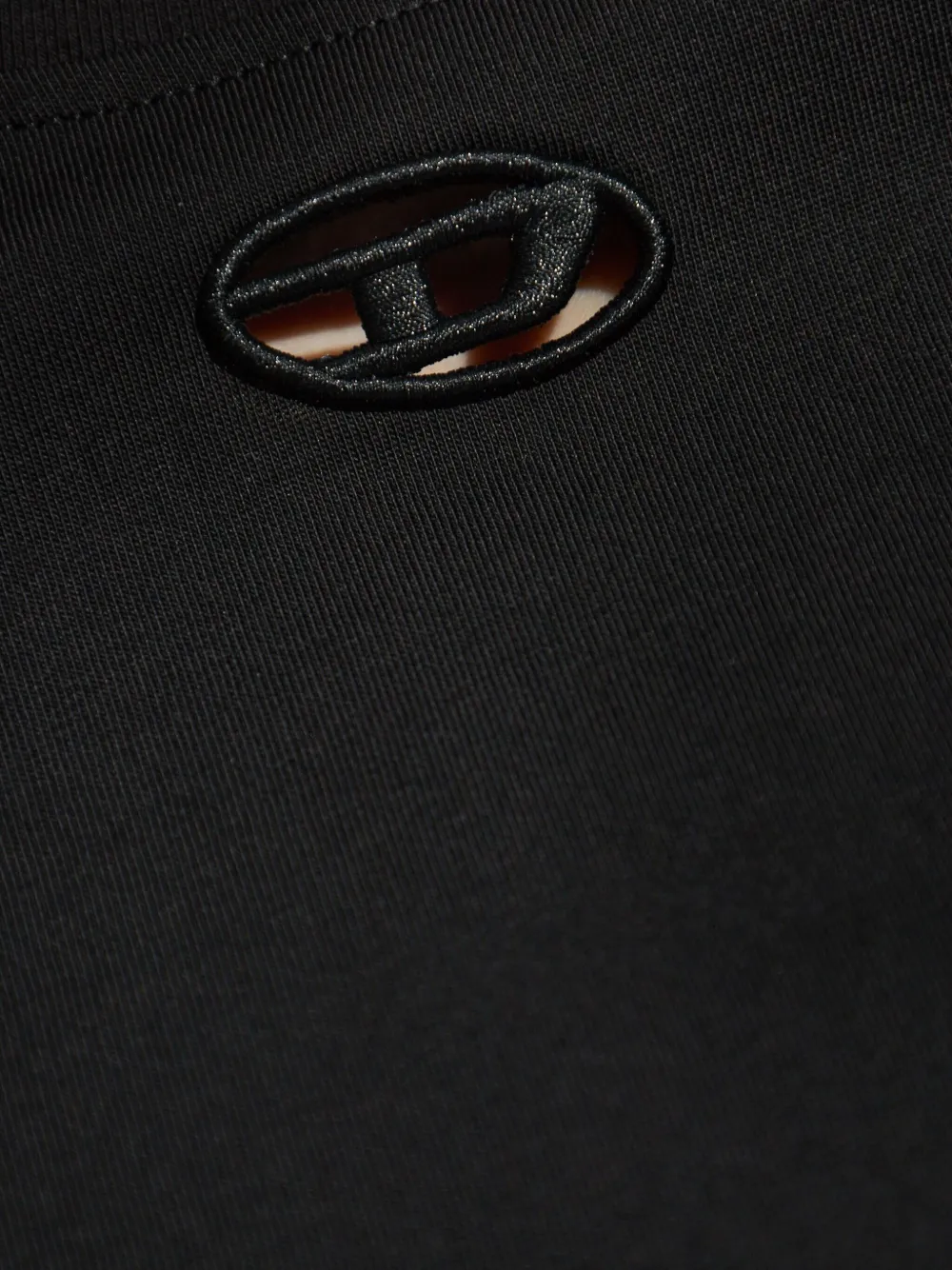 Diesel oval-detail T-shirt Zwart