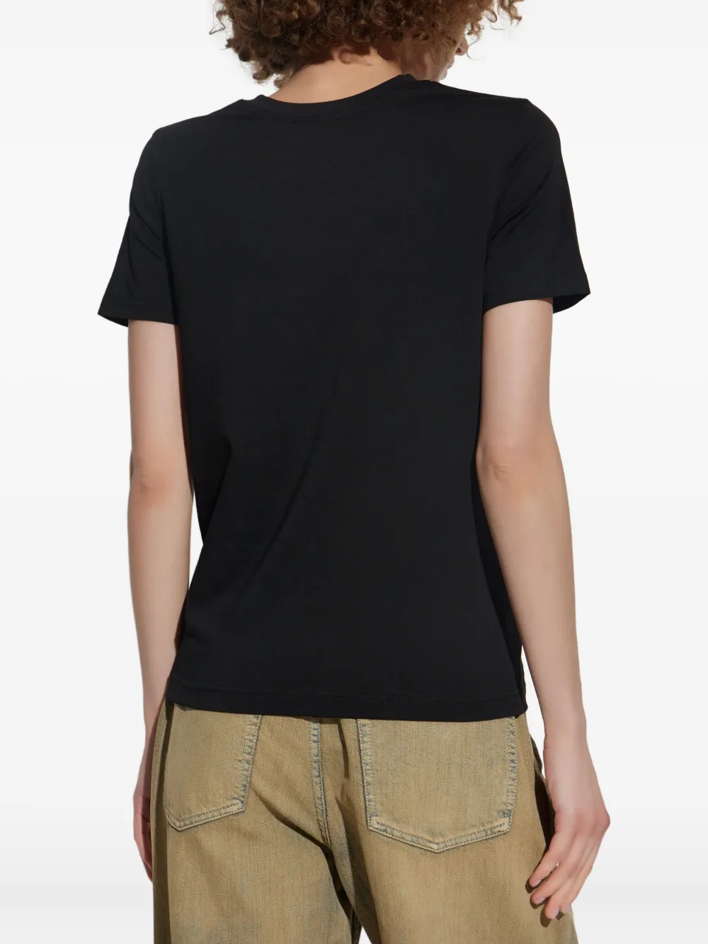 Diesel oval-detail T-shirt Zwart