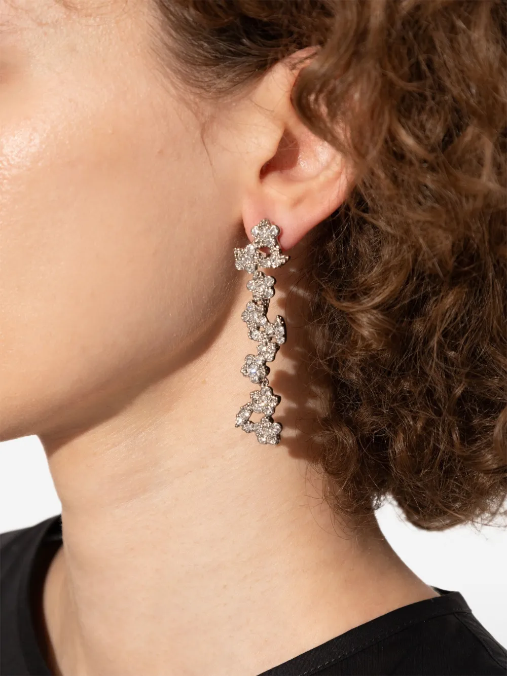 Jil Sander crystal-embellishment earrings - Zilver