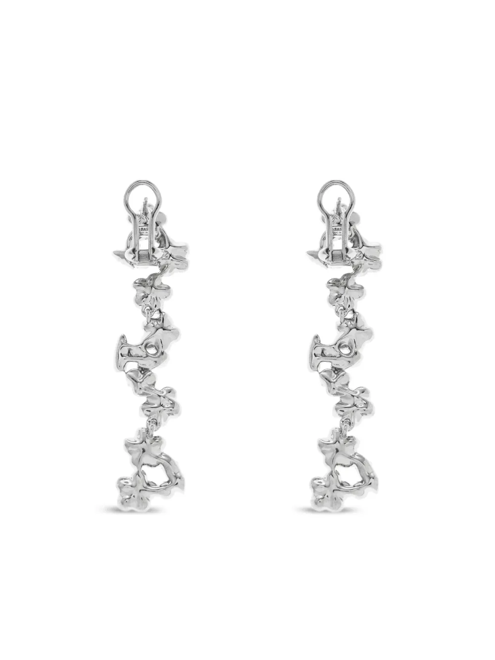 Jil Sander Crystal-embellishment Earrings In Metallic