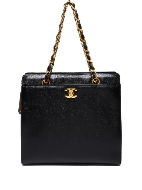 CHANEL Pre-Owned 1997-1999 CC-turnlock caviar-leather shoulder bag