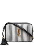 Saint Laurent Pre-Owned 2015-2024 Lou Camera striped tassel-detailed shoulder bag - Black