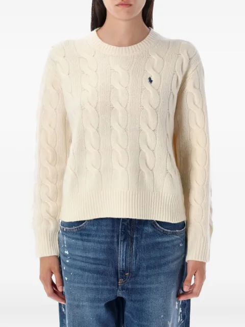 Polo Ralph Lauren embroidered-logo cable-knit sweater