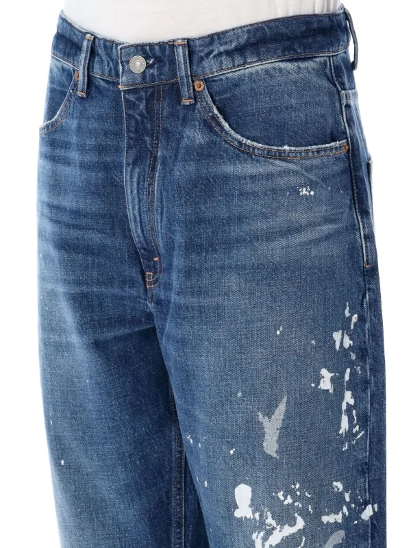Ralph Lauren ペイントスプラッターダブルニー デニム Polo Ralph Lauren paint-splatter Jeans | Blue | FARFETCH