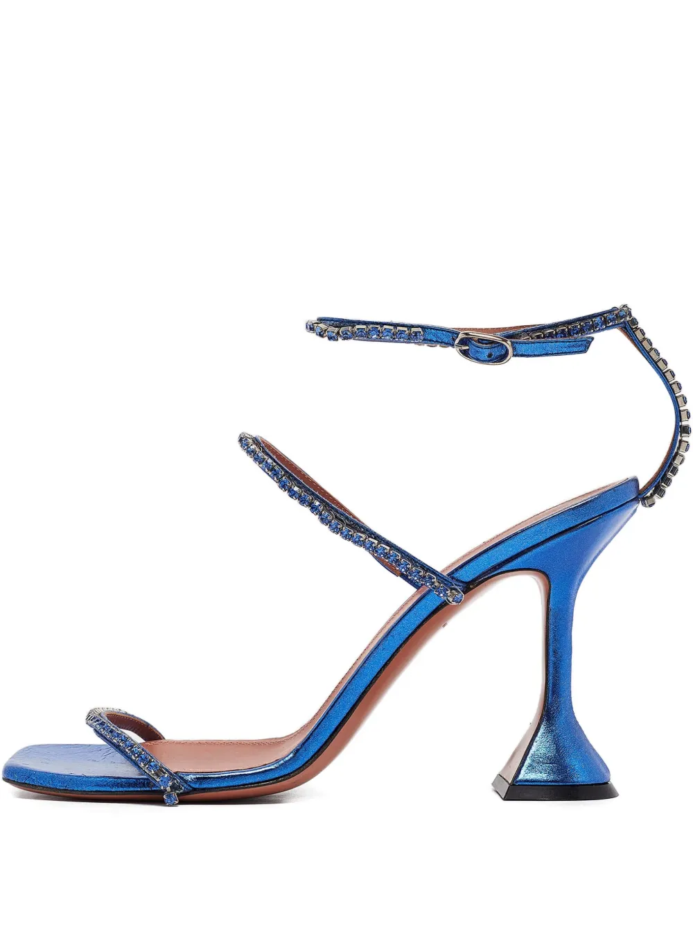 Amina Muaddi Gilda Sandalen mit Kristallen 100mm - Blau