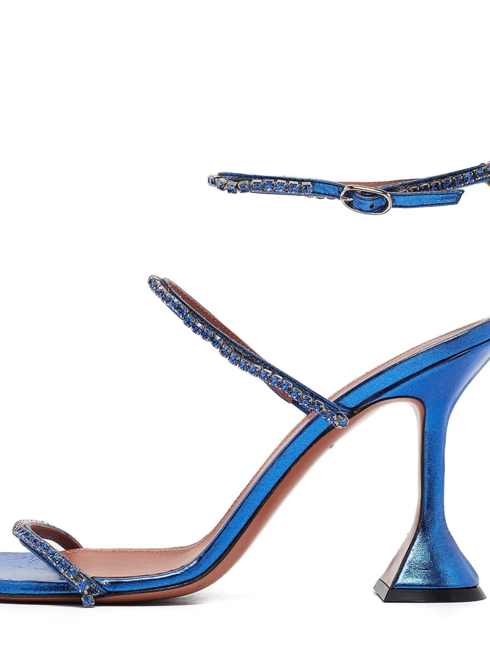 Amina Muaddi 100 mm Gilda sandalen verfraaid met kristallen - Blauw