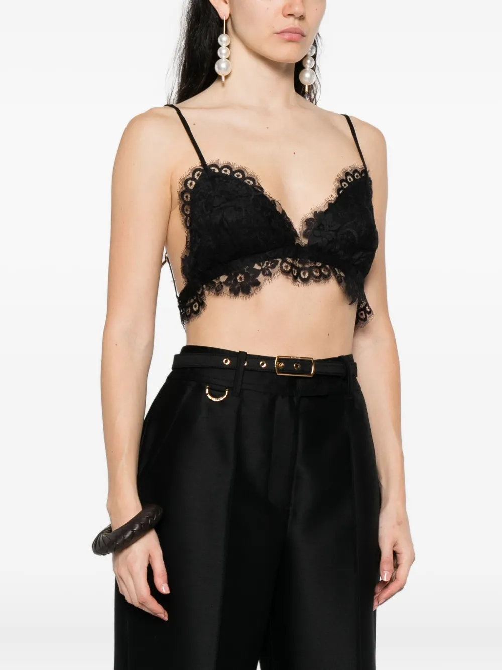 ZIMMERMANN Teddy bralette met kanten afwerking Zwart