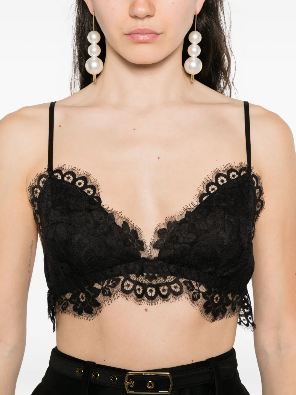 ZIMMERMANN Teddy bralette met kanten afwerking Zwart