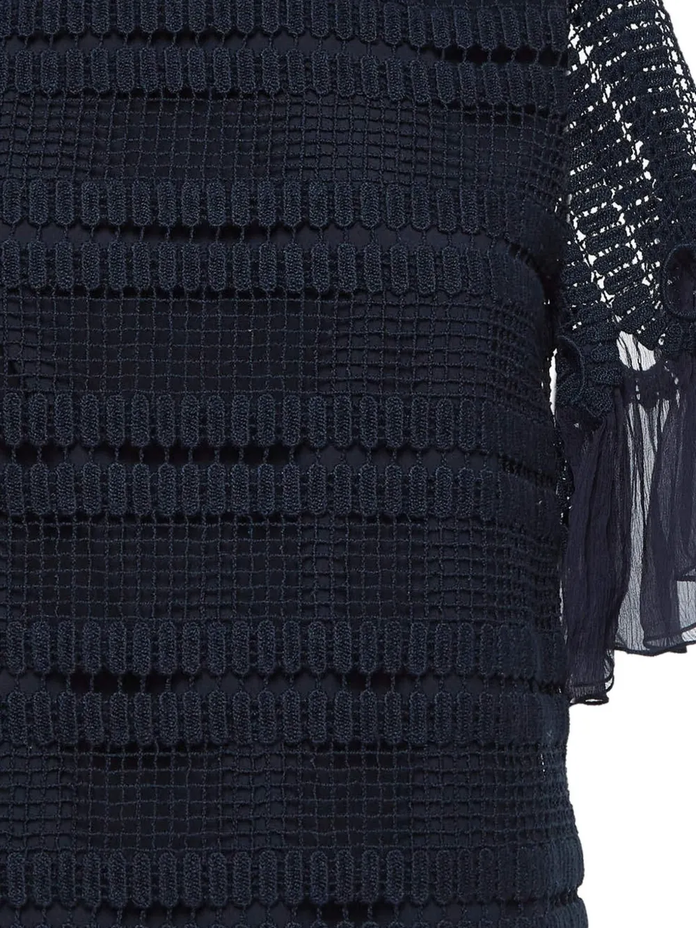 Pre-owned Chloé Crochet Bell-sleeve Top In Blue