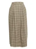 Roksanda pleated plaid skirt - Brown