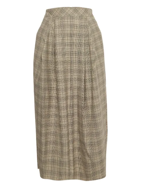 Roksanda pleated plaid skirt