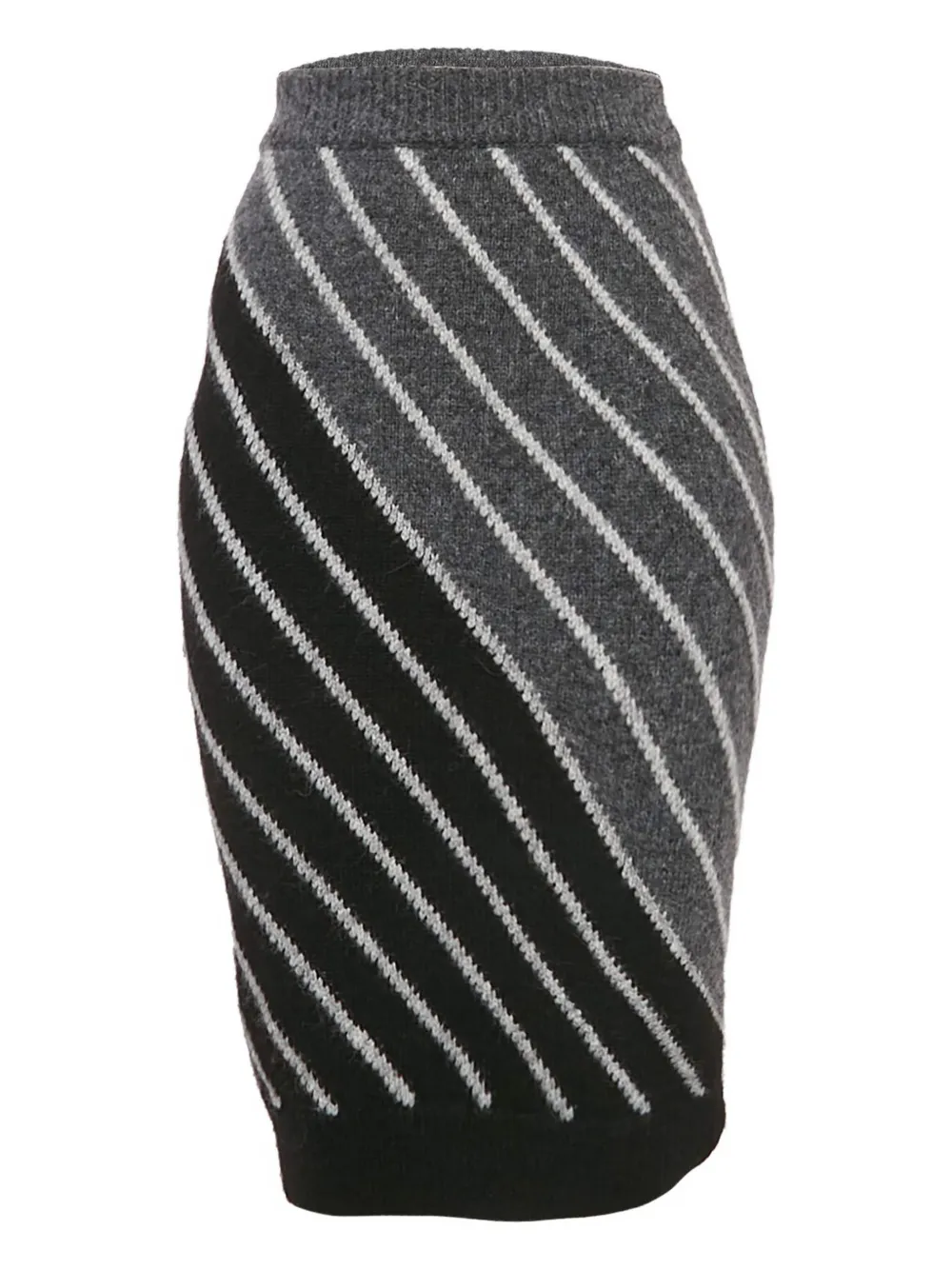 Stella McCartney Pre-Owned diagonal stripe wool skirt | Grey | Image 1