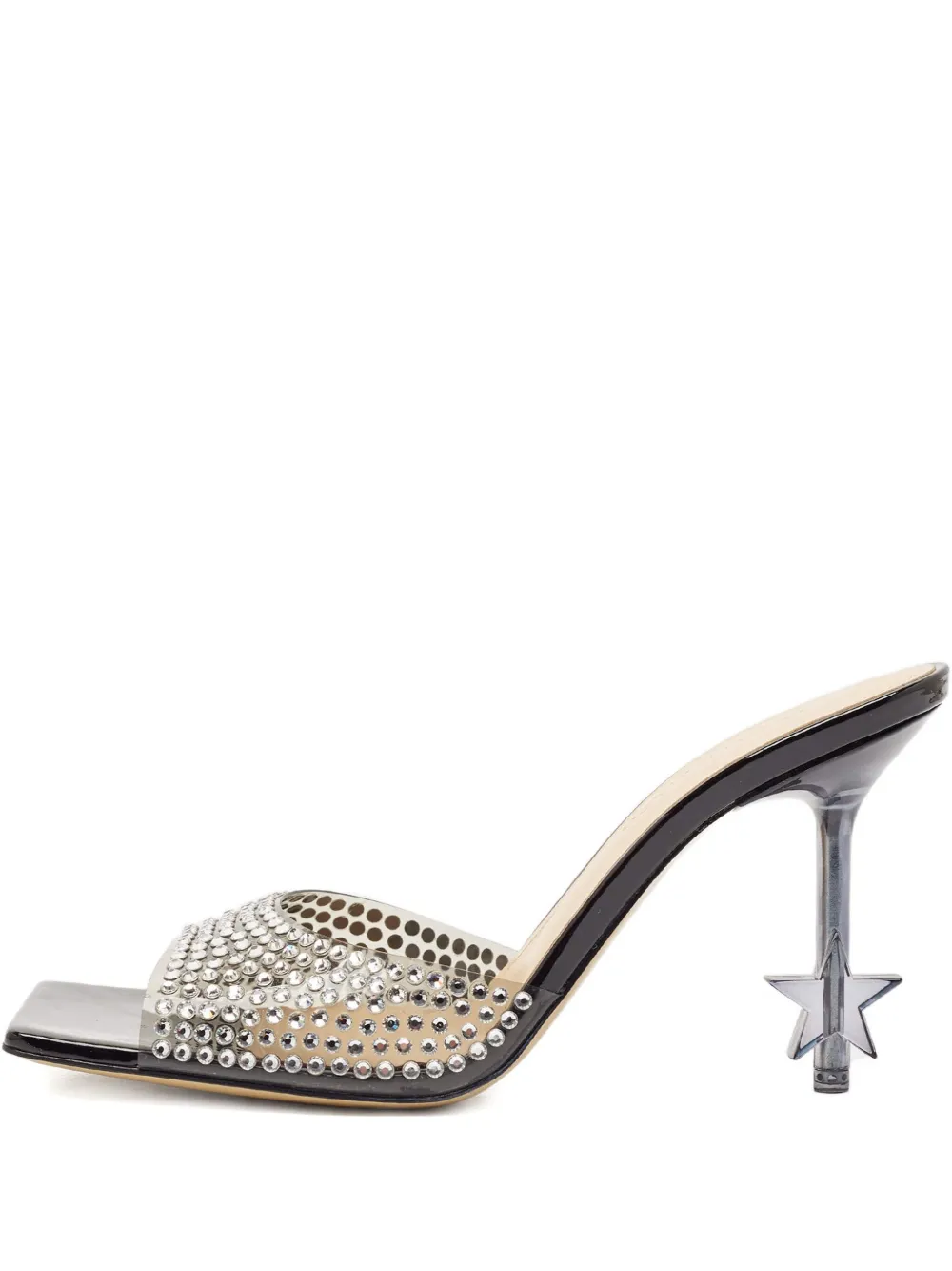 Pre-owned Mach&mach Crystal-embellishment Sandals In Black