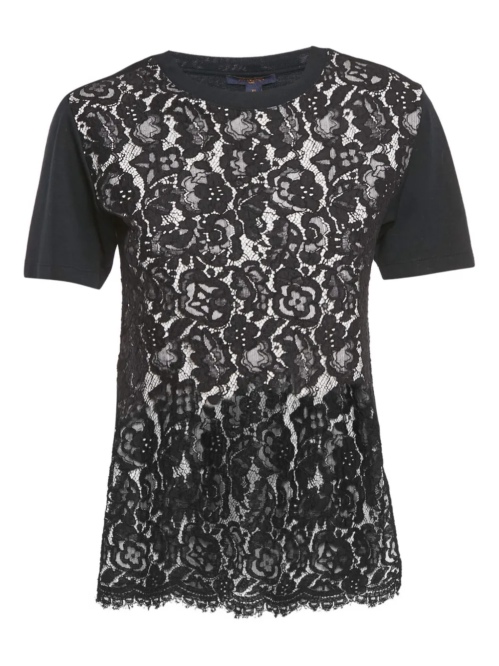 Louis Vuitton Pre-Owned lace cotton T-shirt | Black | Image 1