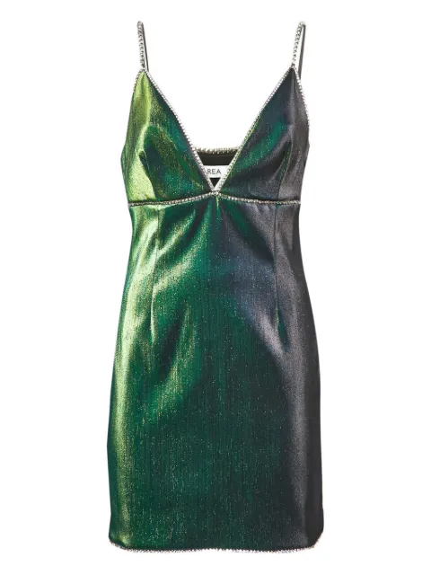 AREA crystal lamé mini dress