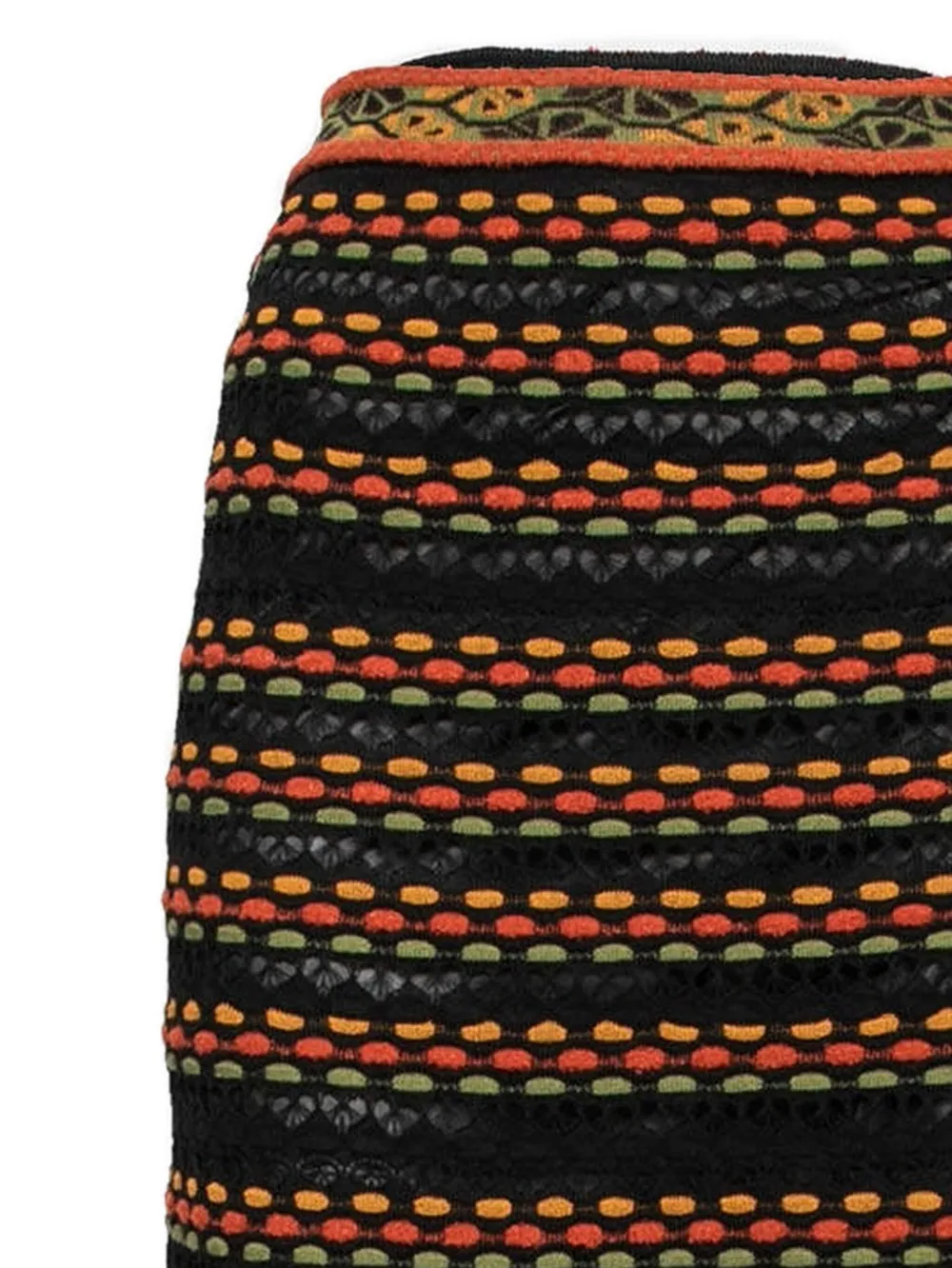 Missoni Pre-Owned Gebreide gestreepte maxi-rok - Zwart