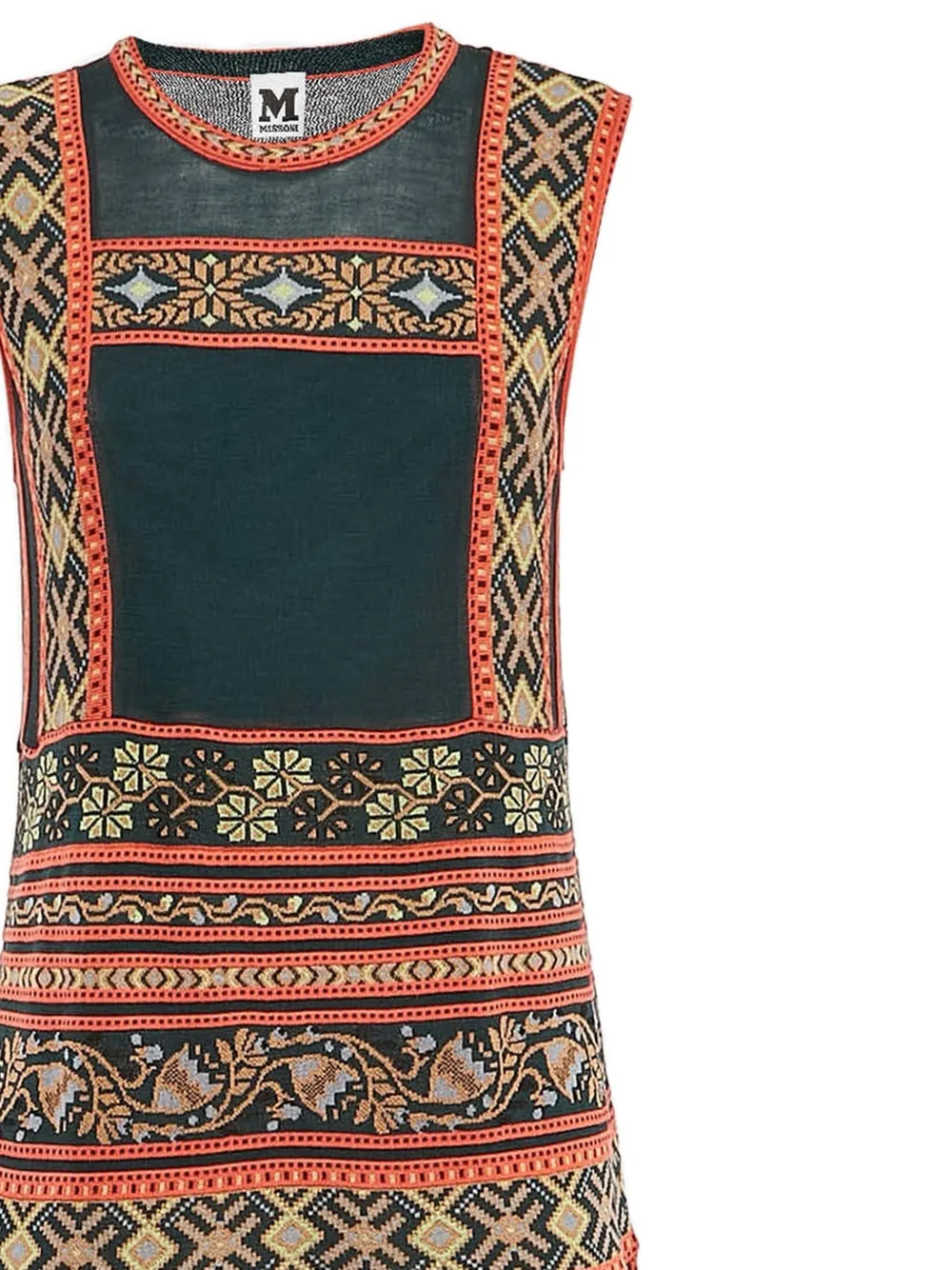 Missoni Pre-Owned Gebreide mouwloze jurk met bloemenprint - Groen