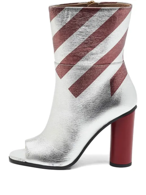 Anya Hindmarch 100mm striped heeled boots