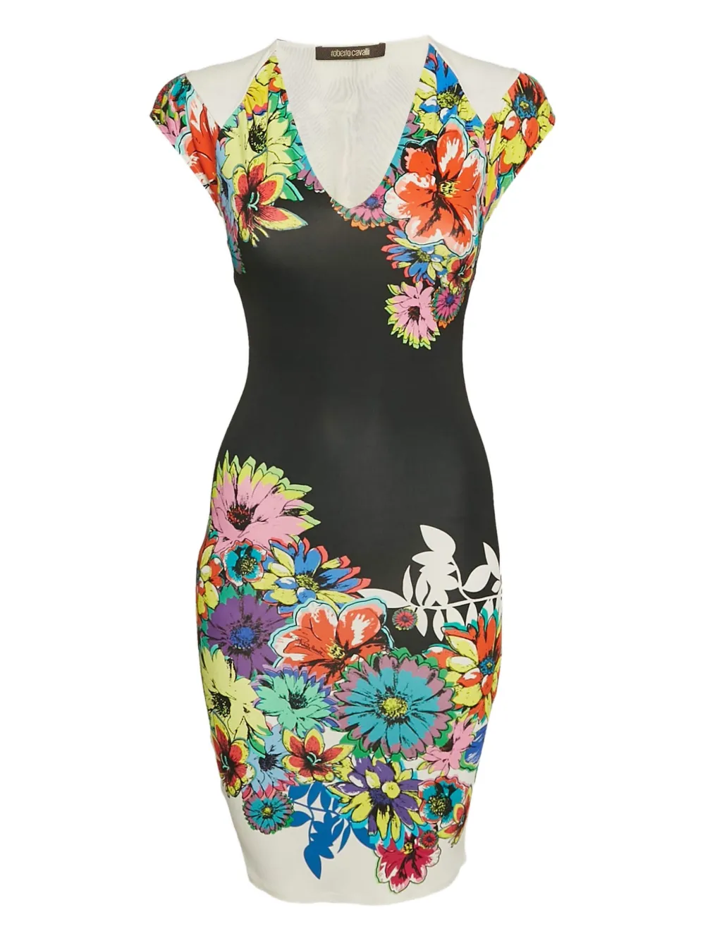 Roberto Cavalli Vintage Abito a fiori - Nero
