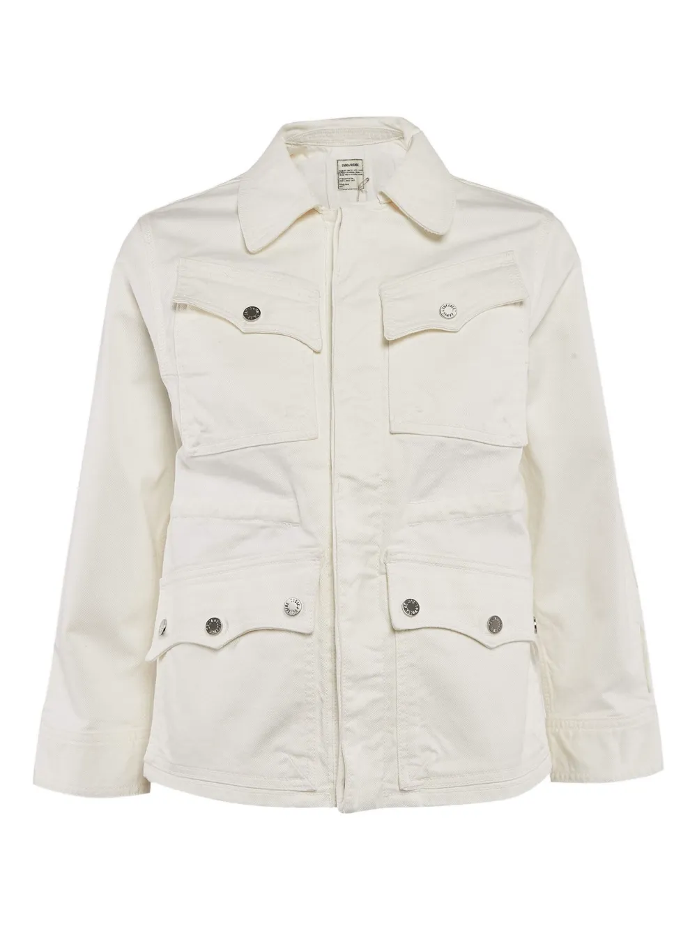 Pre-owned Zadig & Voltaire Multiple-pockets Shirt Jacket In White