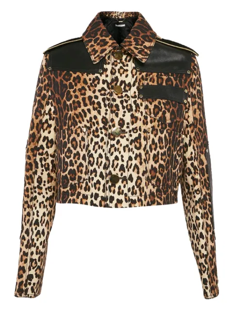 Givenchy Pre-Owned chamarra con estampado de leopardo