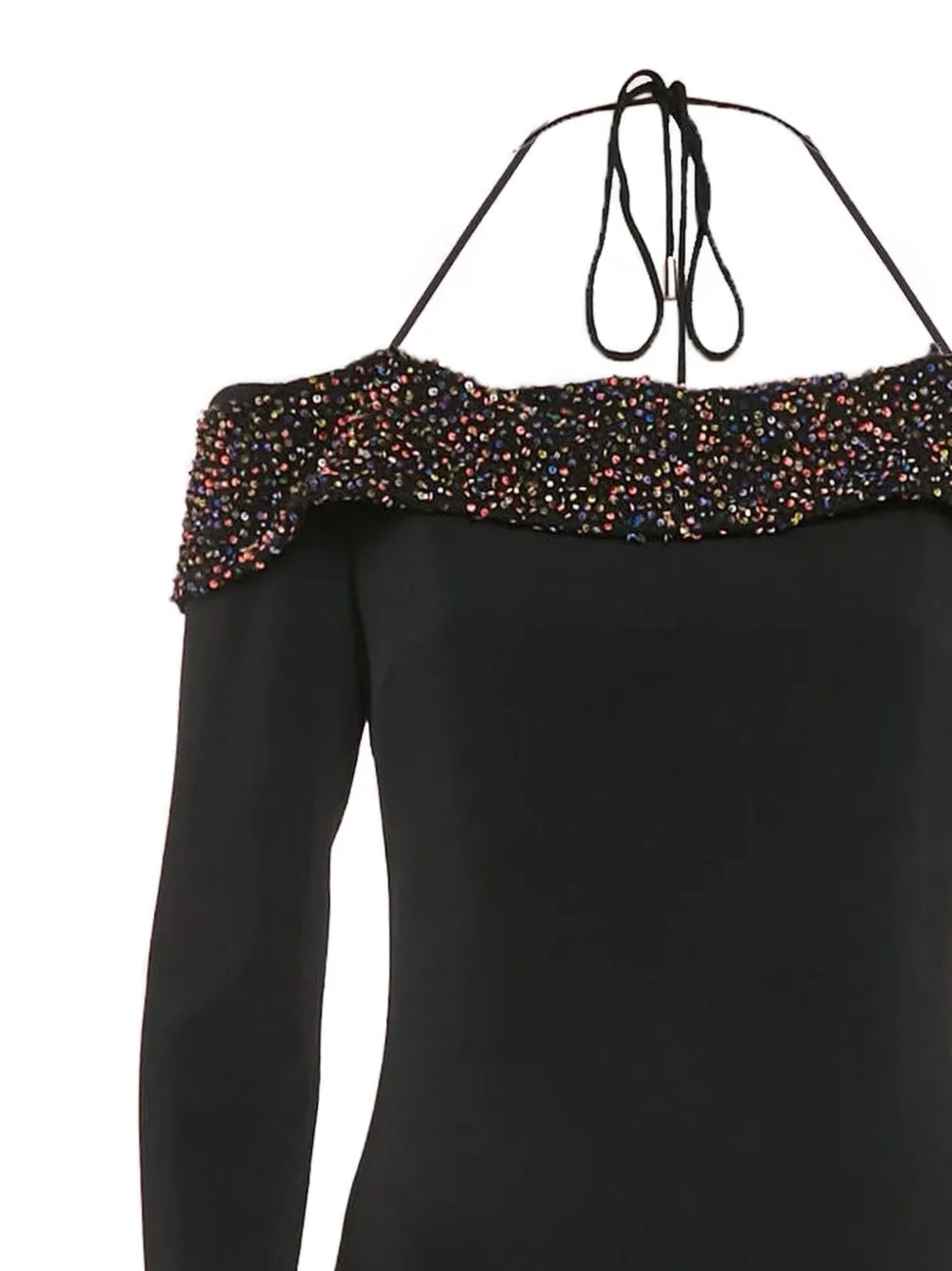 Cushnie Verfraaide off-shoulder crêpe midi-jurk - Zwart